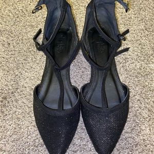 Black Sparkle Flats